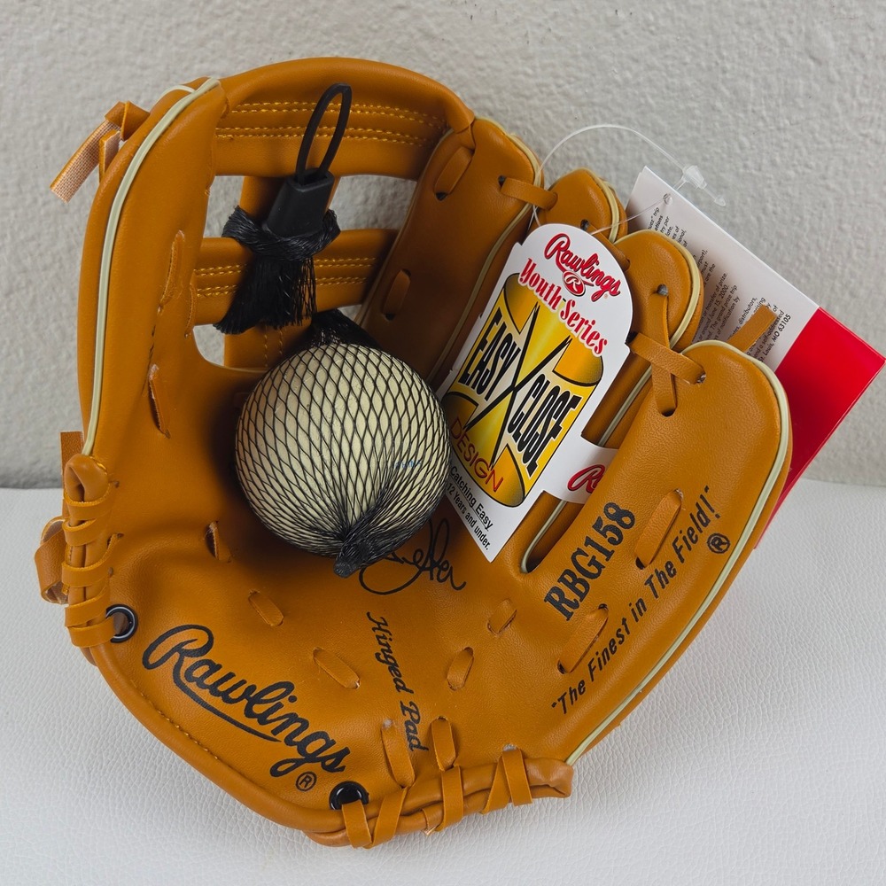 NOS Vintage 90s Rawlings Youth Baseball Glove 9" Tan Alex Rodriguez Derek Jeter